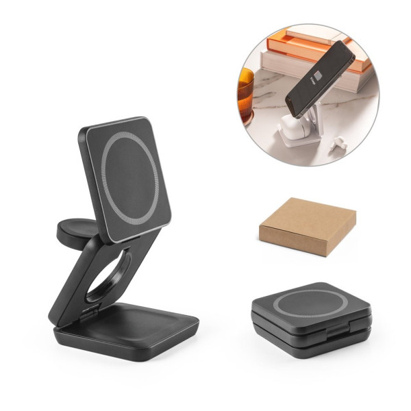 BROGLIE. Supersnelle 15W 3-in-1 magnetische draadloos oplader in gerecycled ABS (100% rABS)