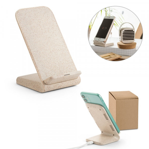 ENGLERT. Smartphonehouder met 15W supersnelle draadloze oplader in gerecycled ABS (100% rABS) en bam